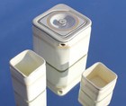 CUNARD WHITE STAR LINE RMS QUEEN MARY 1ST CL ART DECO CUBE TEASET C-1936 A/F