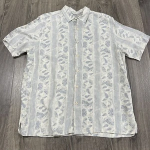 Camisa abotonada Margaritaville para hombre talla grande mezcla de lino de seda Jimmy Buffett - Imagen 1 de 9