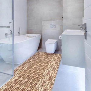 Weichschaummatte Läufer Badematte SPA Korb Flecht Braun Breite 65cm isolierend - Bild 1 von 22