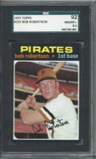 1971 Topps baseball card #255 Bob Robertson Pittsburgh Pirates graded SGC 92 8.5