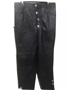 NEW BAGAZIO MENS 100% LEATHER BLACK PANTS SIZE: 32x32 - Picture 1 of 8