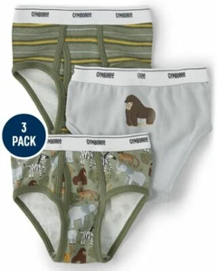 NUEVO CON ETIQUETAS Gymboree Niños Paquete de 3 Safari Animales Gorila Cebra Calzoncillos Ropa Interior L 10 12 - Imagen 1 de 3