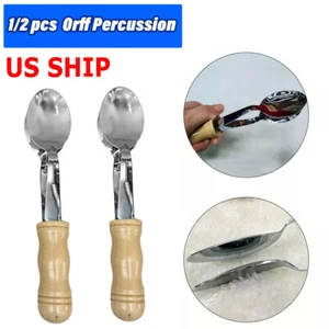 1/2*Metal Steel Musical Spoons Wooden Handle - Orff Irish Folk Percussion Spoons - Picture 1 of 26