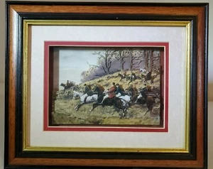 3D Decoupage of GONE AWAY by GEORGE WRIGHT Framed/ Covered by Glass Art History - Picture 1 of 10