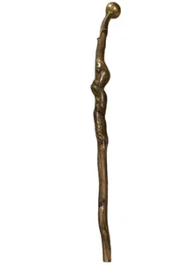 35” Walking Stick Cane Dark Vine wood With Brass Hame Ball Handle - Picture 1 of 7