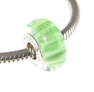 Chamilia 925 sterling silver FRESH MINT GREEN Murano charm bead, Halloween - Picture 1 of 12
