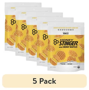 (5 Pack) Honey Stinger Organic Waffle Snack, Vanilla Mini Waffle, 5.3 Oz Bag - Picture 1 of 6