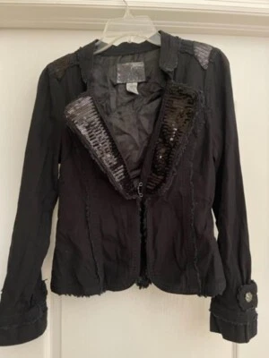 Chaqueta de mezclilla negra BKE para mujer talla mediana - rápida Foto 1 de 4