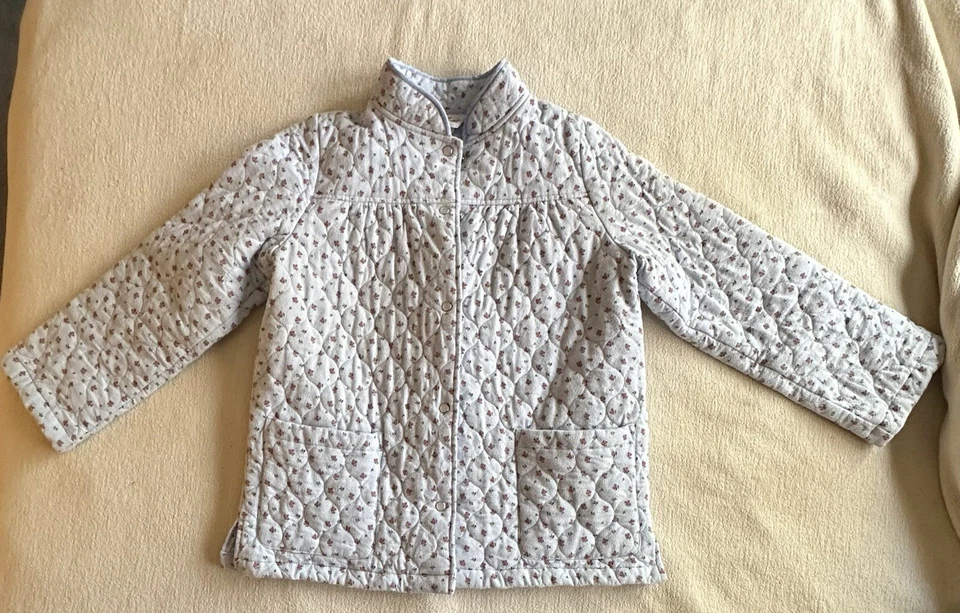 CHAQUETA ACOLCHADA Vintage "Abuela Costal" En Azul Claro Mujer Pequeña Foto 1 de 4