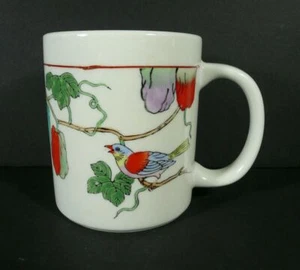 Guangzhou Arts & Crafts Chinese Pottery Mug by Williams Sonoma Bird Flowers NEW - Picture 1 of 5
