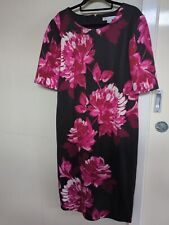 London Times Dress Stretch floral Black Pink US 18
