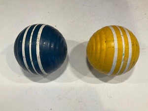 Vintage Wood Croquet Ball 11” Round Yellow or Blue Replacement Ball - Picture 1 of 9