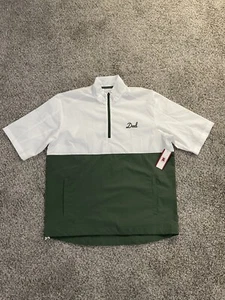 Barstool 1/4 Zip DAD Short Sleeve Windbreaker Men Sz Small White/Faded Green NWT - Picture 1 of 12