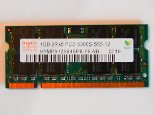 Hynix 1GB 2Rx8 PC2-5300S-555-12 laptop memory - Picture 1 of 2