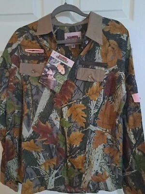 Camisa Master Sportswoman para mujer XL resistente equipo exterior botón delantero camuflaje  Foto 1 de 4