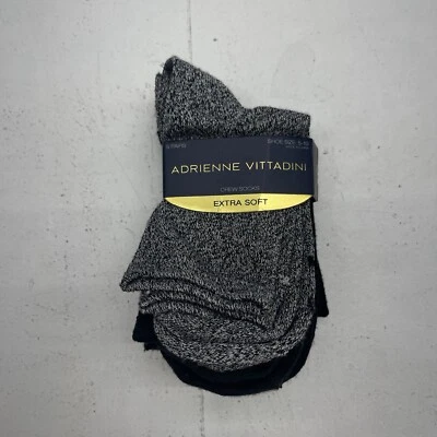 Paquete de 5 calcetines Adrienne Vittadini negros extra suaves para mujer talla 5-10 defectos Foto 1 de 4