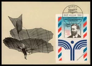 GERMANY MK 1991 AVIATION OTTO LILIENTHAL MAXIMUMKARTE MAXI CARD MC CM 'm5125 - Picture 1 of 2