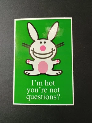 Happy Bunny Sticker Jim Benton Cute Funny Humor Vending Machine Sticker - Image 1 of 4