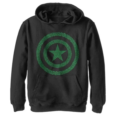 Sudadera con capucha para niño Marvel Día de San Patricio Capitán América escudo trébol Foto 1 de 2