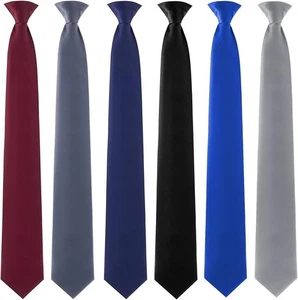 Corbatas con clip Haysandy 6 piezas para hombre color liso corbata para hombre bonita colores oscuros  - Imagen 1 de 2