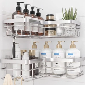 Corner Shower Caddy - 2 Pack, Adhesive Shower Organizers, Rustproof Stainless... - Picture 1 of 3