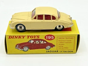 Dinky No195 Jaguar 3.4 Saloon Model Car with original box, Released 1961-71 - Picture 1 of 17