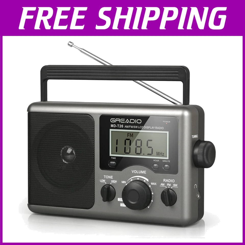 User-Friendly Portable Radio with Big Speaker and Earphone Jack for All Ages - Image 1 of 4