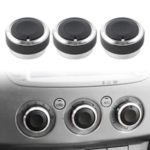 3 x Fit Ford Focus MK2 MK3 Mondeo C/S-max Air Conditioner Switch Knob Button Blk - Picture 1 of 12