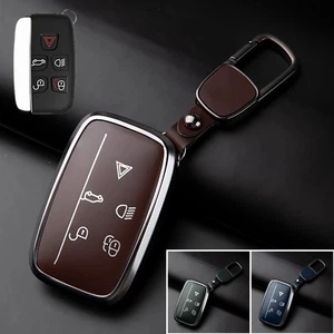 Zinc Alloy Leather Car Key Case Cover For Land Rover Range Rover Sport LR4 LR2 - Picture 1 of 15