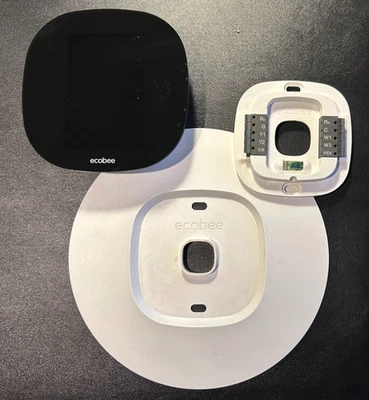 Ecobee3 Lite Smart Thermostat EB-STATE3LT-02 Black Tested With White Wall Plate - Image 1 of 4