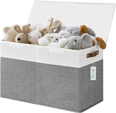 Large Toy Storage Box with Lids, Collapsible Sturdy Baby Storage Organizer Chest - Image 1 of 4