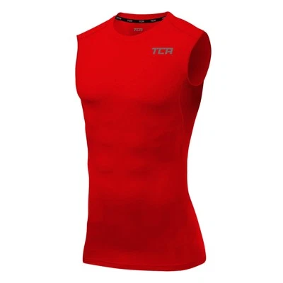 Herren HyperFusion Kompressions-Baselayer Weste Unterhemd - Rot, L - TCA