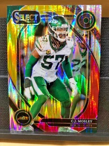 2024 Panini Select-Club Level Card #214 C.J. Mosley/Red & Yellow Shock Prizm/Mnt - Picture 1 of 9