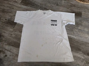 Vintage Rare Tee Shirt Terrorism Won't Stop Me Osama Don't Surf White Size XL - Picture 1 of 14