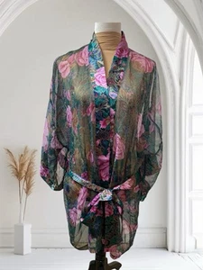 Victoria's Secret Mujer Kimono Bata Envolvente Talla Única Multicolor Estampado Floral - Imagen 1 de 6