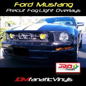 05-09 Mustang Superposiciones de Luz Antiniebla Amarilla DRL EURO EDM JDM Película Tintada Rejilla de Vinilo - Imagen 1 de 1