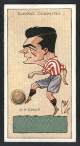 1927 Player's Football Caricatures By Mac #14 George Green - Picture 1 of 2
