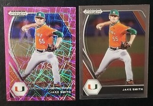 2021 Panini Prizm Draft Picks Jake Smith Pink Velocity Prizm Card+Base SD Padres