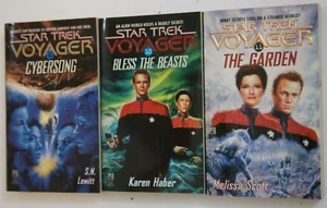 Lot of 3 Star Trek Paperback Books Voyager Bless Beasts Garden Cybersong HH18 - Picture 1 of 6