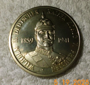 Gedenkmünze Wilhelm II. Deutscher Kaiser König V. v. Preussen1859-1941 - Bild 1 von 10