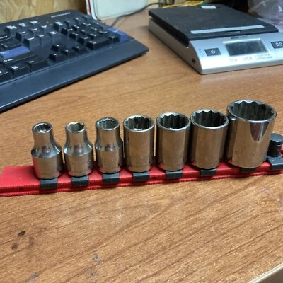 Vintage Craftsman 1/2” Drive Metric socket lot 9mm-27mm mostly 12 point 7 Pieces - Image 1 of 4