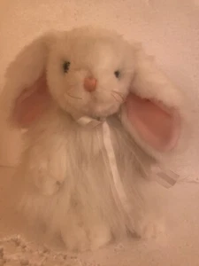 Ty Classic ‘Cashmere’ White Bunny Rabbit Large Soft Plush Toy Vintage 2001 & Tag - Picture 1 of 5