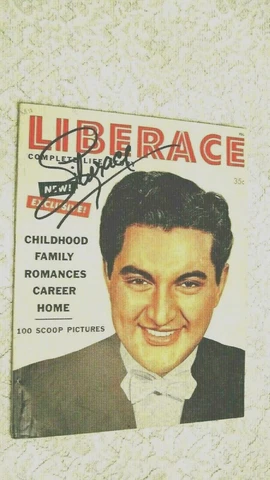 VERY RARE SIGNED AUTOGRAPH LIBERACE EARLY MAGAZINE ON HIS LIFE AND WORK 1954 Cover