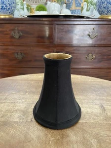 Petite Black Silk 6” Chandelier Sconce Clip Mini Shade - Picture 1 of 3