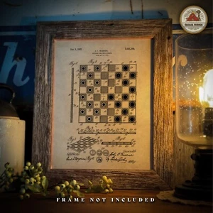 Chess Board Patent Art Print Checkers Pieces Board Game Art Chess Player Gift - Picture 1 of 6