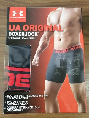 Under Armour Original Boxerjock 6" Entrepierna Boxer Breif Negro/Rojo Talla PEQUEÑA (28-29) Foto 1 de 4