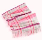 Talbots Cashmere Pink Rosey Plaid Wrap Scarf 18 X 72 New W Tags 179