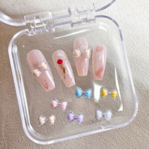 30 PCS/Bag Luminous Flash 3D Bow Nail Art Decorations DIY Cute Nails Accessories