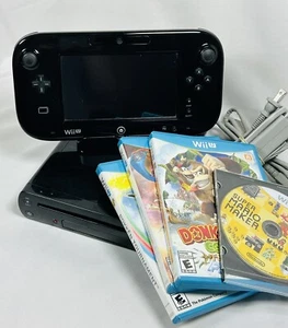 Nintendo Wii U 32G Console and Game Lot Donkey Kong, Mario Maker + more Tested✔️ - Picture 1 of 17