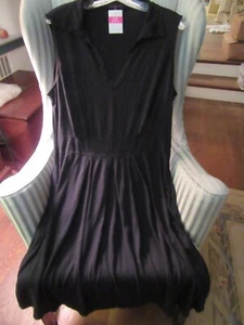RARE! NWT! FRESH PRODUCE 100% COTTON FLATTERING "ADVENTURE" DRESS IN BLACK (M) - Picture 1 of 5